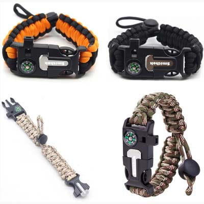 Smithok Paracord Survival Bracelet 4 Pack
