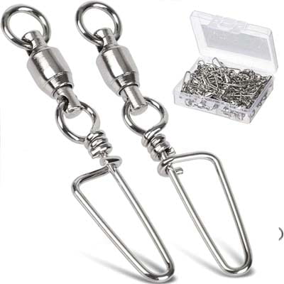 AMYSPORTS High Strength Fishing Snap Swivels Ball Bearing
