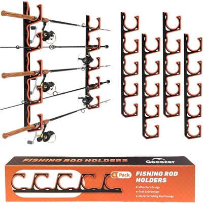 H5 Wall or Ceiling Mounted Fishing Rod Holder 4 Pack