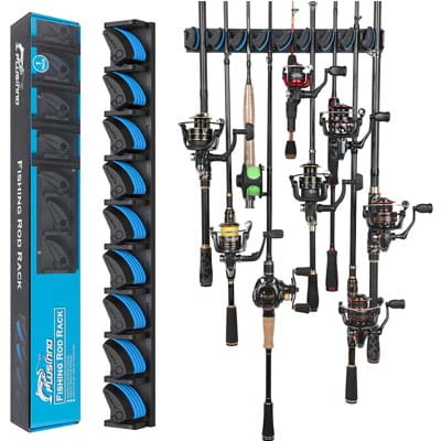PLUSINNO Vertical Fishing Rod Holder Wall Mounted Rack