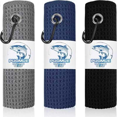 Puomue 3 Pack Microfiber Fishing Towels with Clip