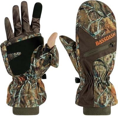 BASSDASH Insulated Winter Camo Mittens